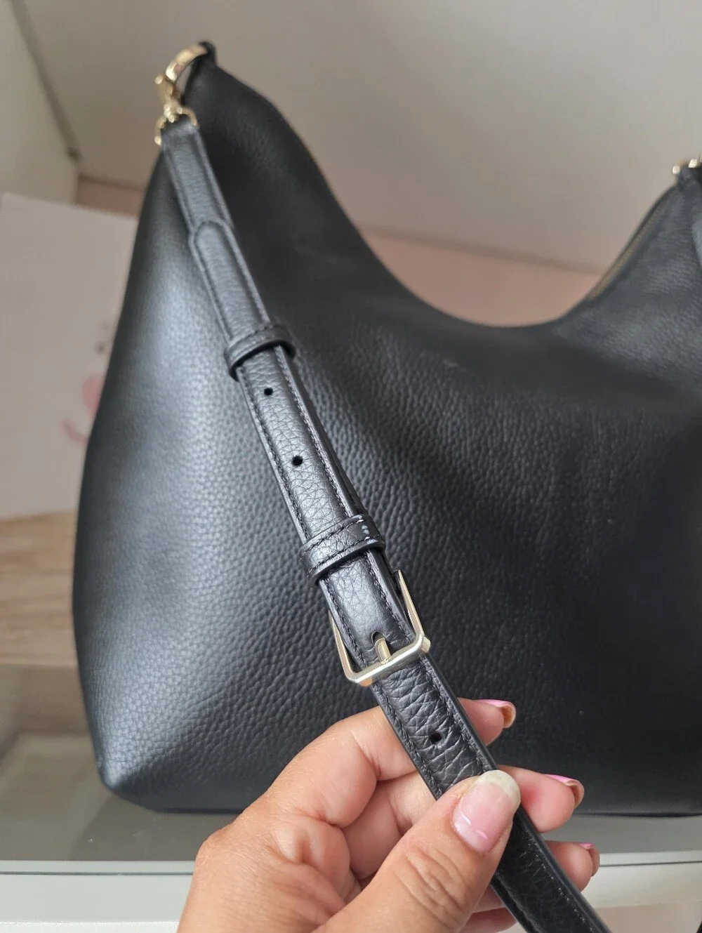 Kate Spade Black Leather Hobo Shoulder Bag